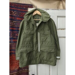 Vintage 1960s USAF Green OD Sateen Field Jacket US Air Force Military Vietnam S